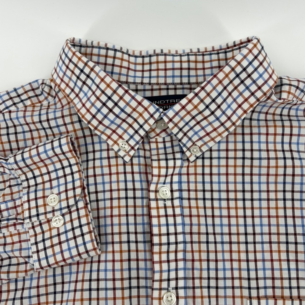 Roundtree & Yorke XXL Mens Plaid Checkered‎ Button Down Long Sleeve Shirt